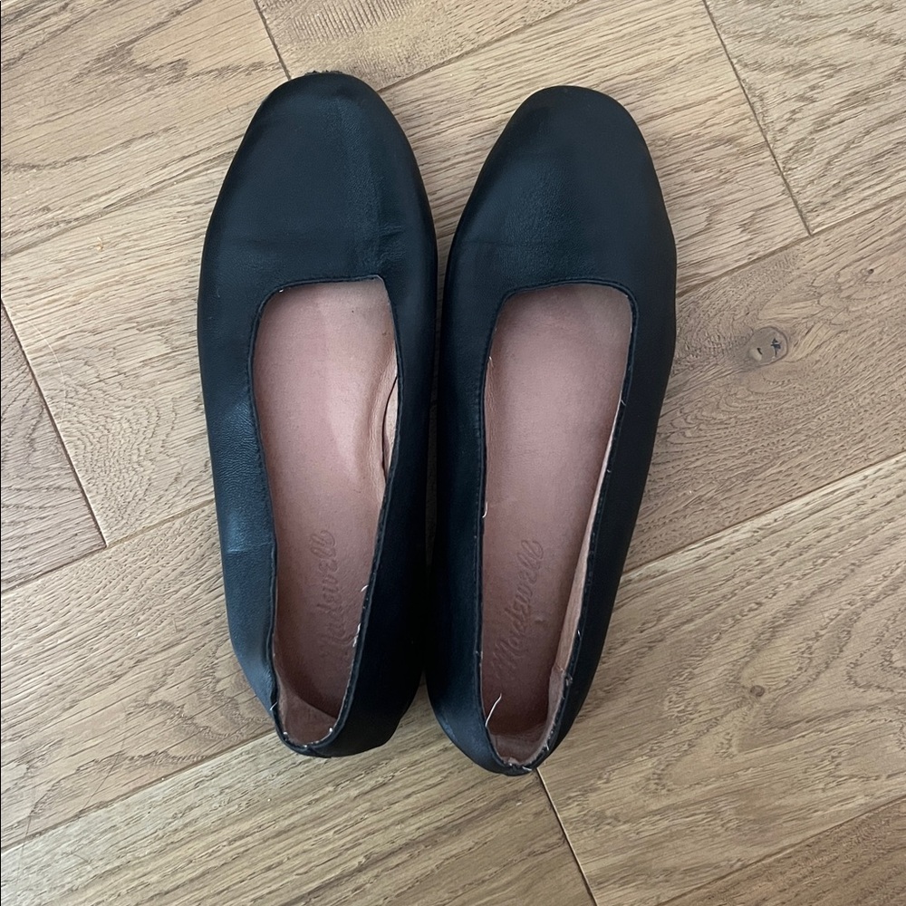 Madewell black leather flats 7